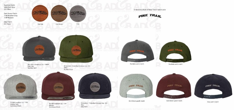 Pike Trail Rawhide Leather Patch Hats