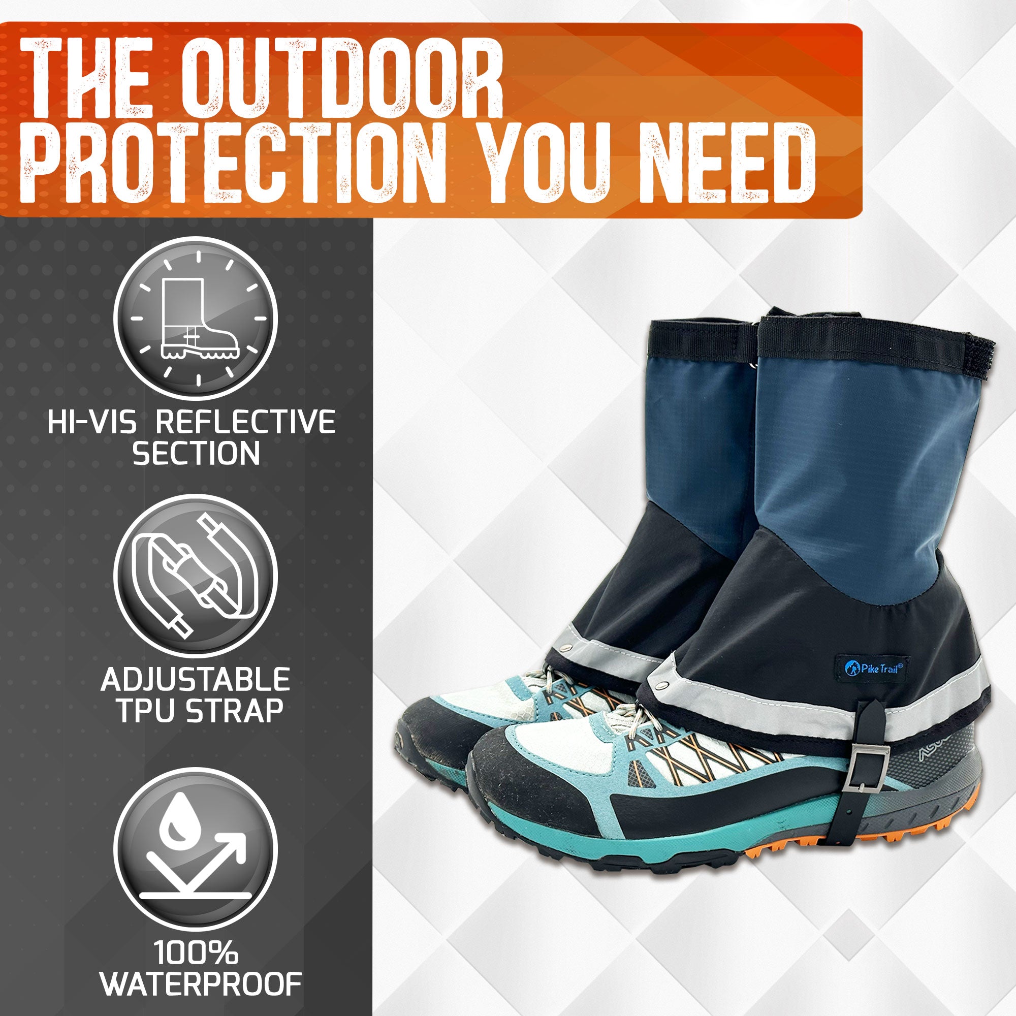 Pike Trail Mid Length Gaiters Small/Medium Adjustable Fit