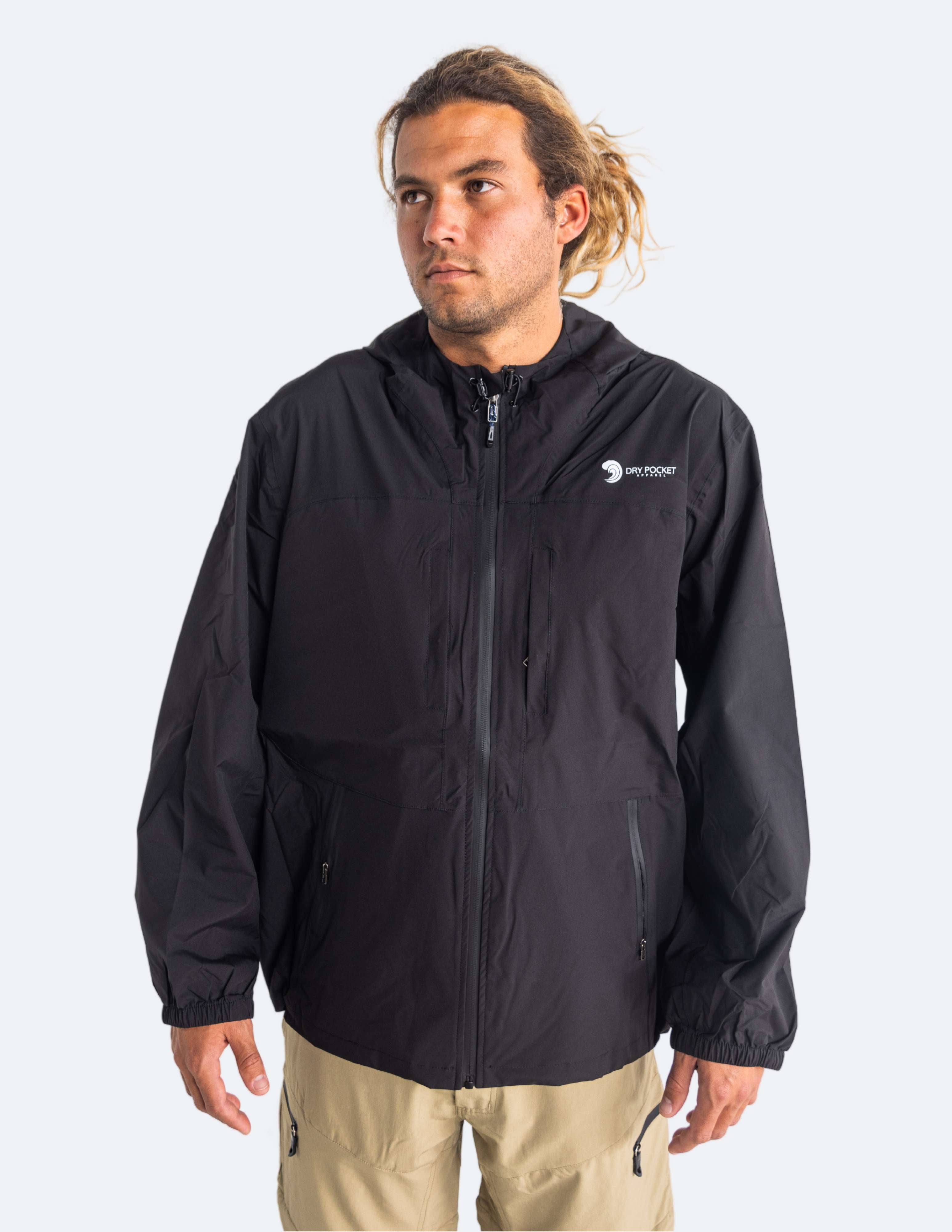 Waterproof Rain Jacket With A Waterproof Pocket