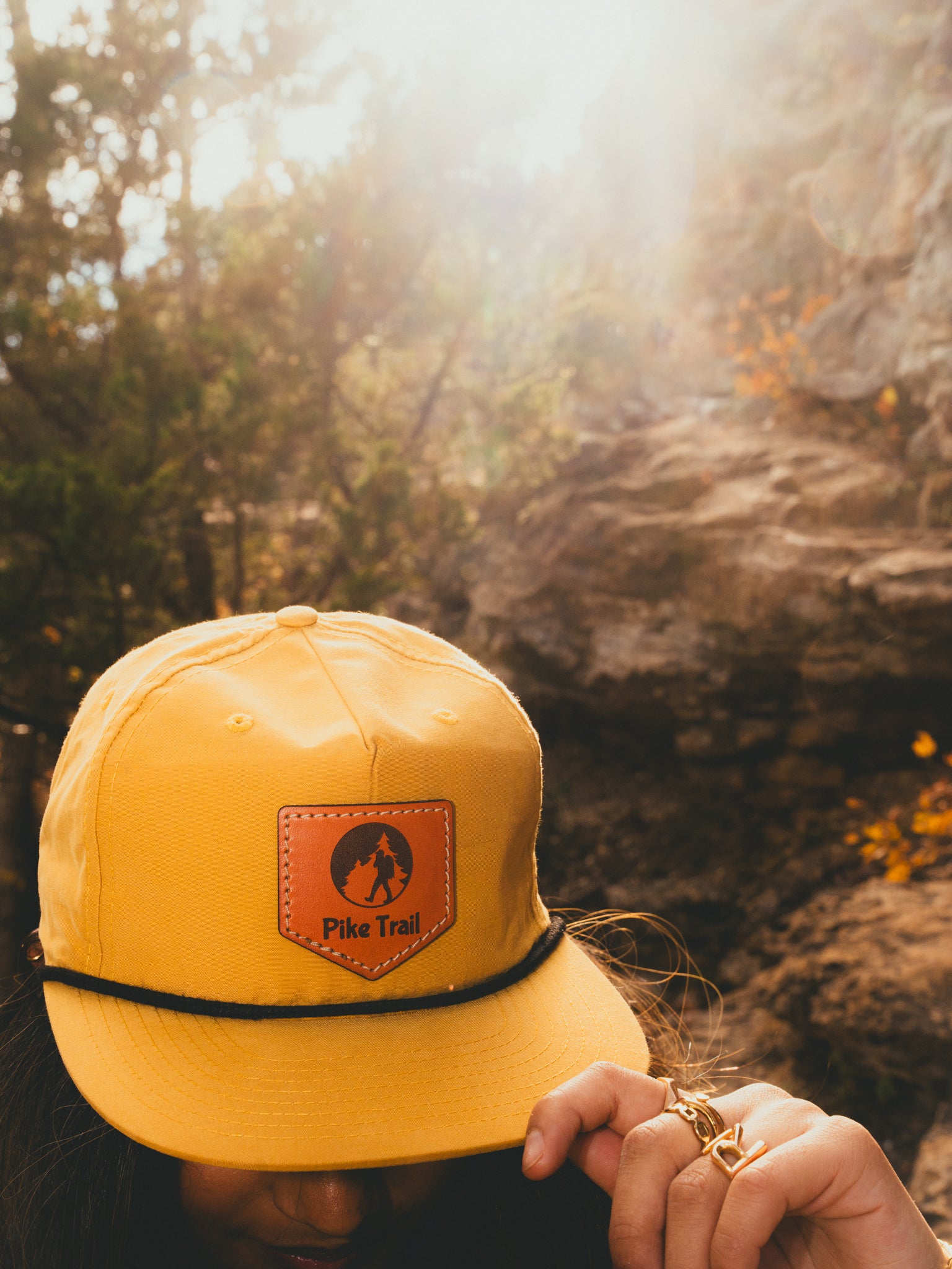 Pike Trail Rawhide Leather Patch Hats