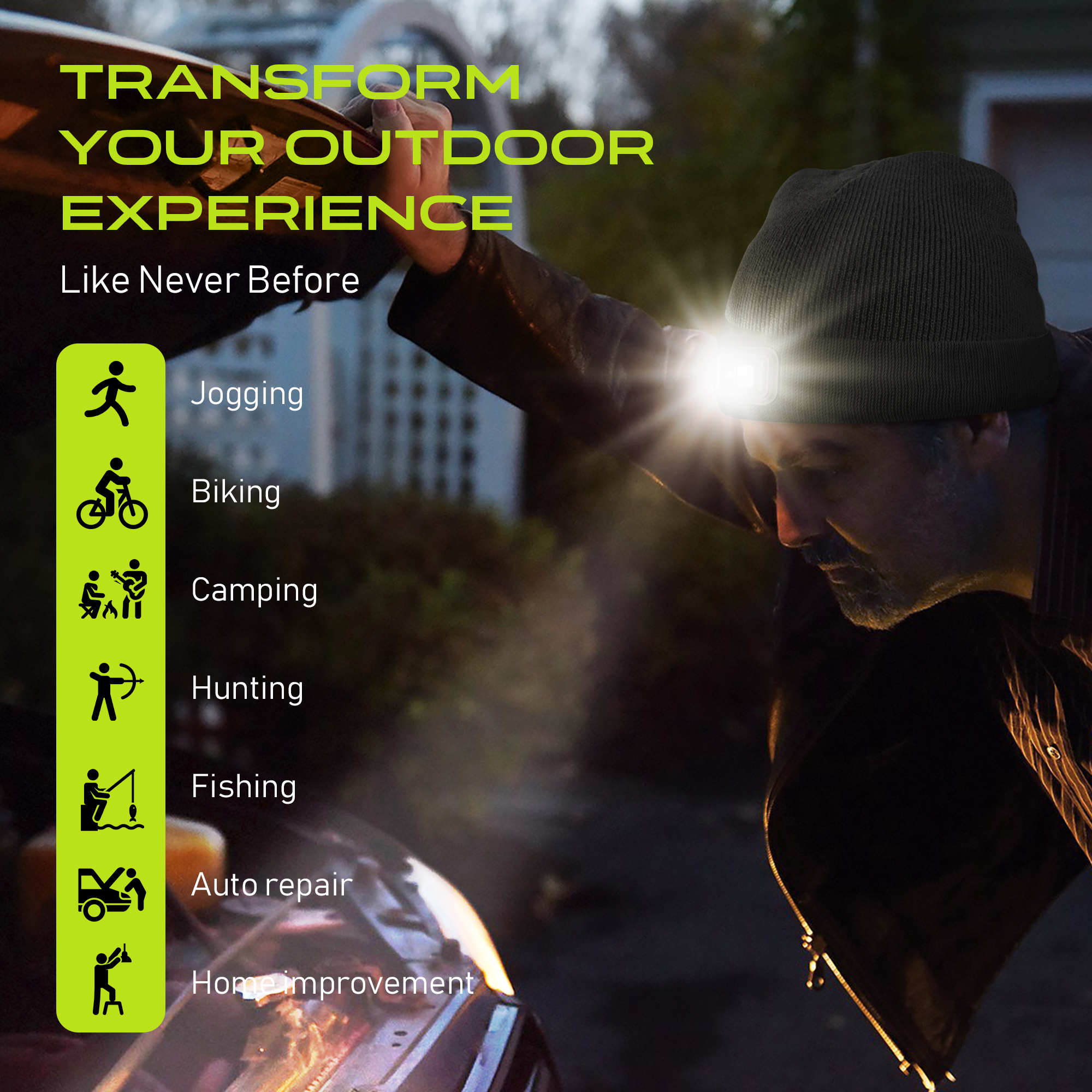 POWERCAP 2.5 Rechargeable LED Lighted Headlamp Beanies