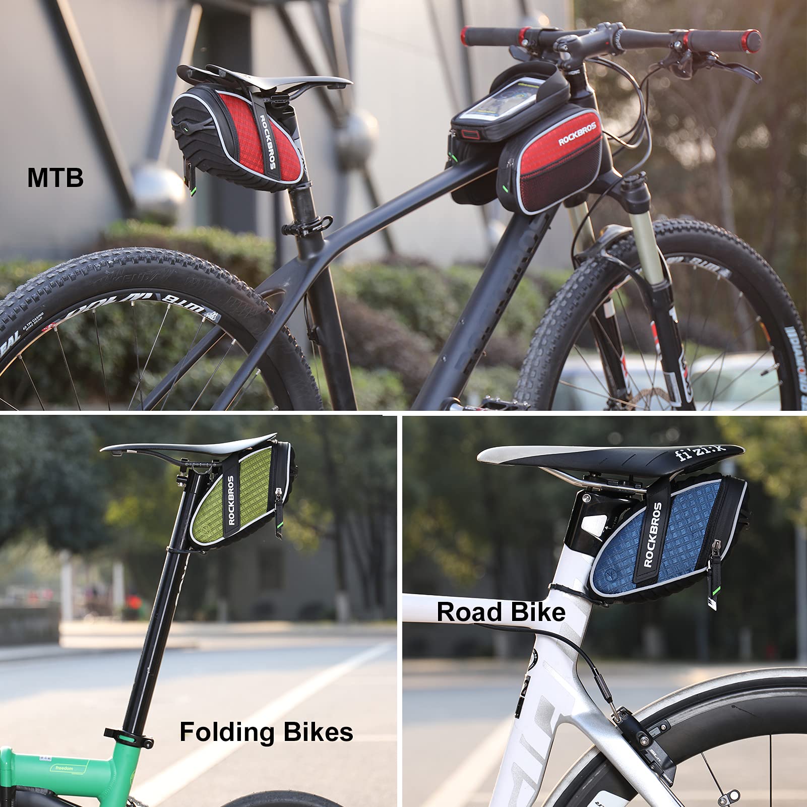 3D Shell Bike Saddle Bag Under Seat Storage Pack