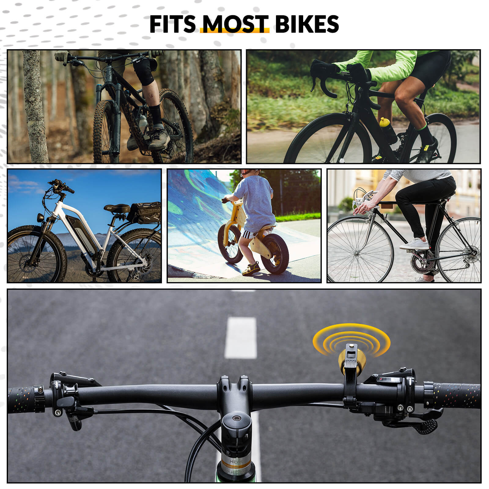 ROCKBROS Bike Bell – Loud Sound for MTB & Road Bikes
