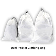 Dual Pocket Clothing Stuff Sack White