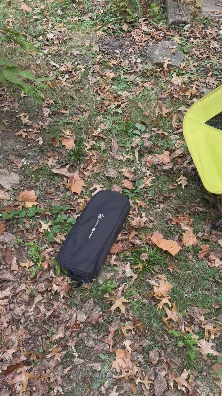 Load video: Pike Trail Compact Aluminum Camp Table – Roll-Up Folding Side Table