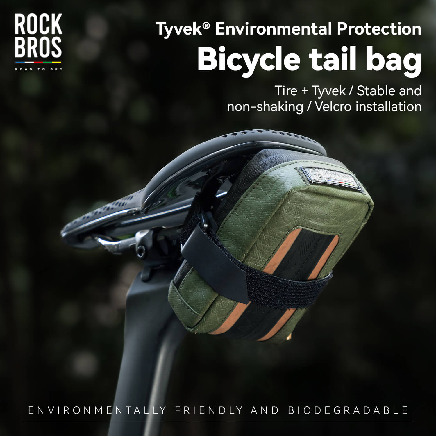 ROAD TO SKY Recycled Tire Mini Bike Saddle Bag - 0.4L