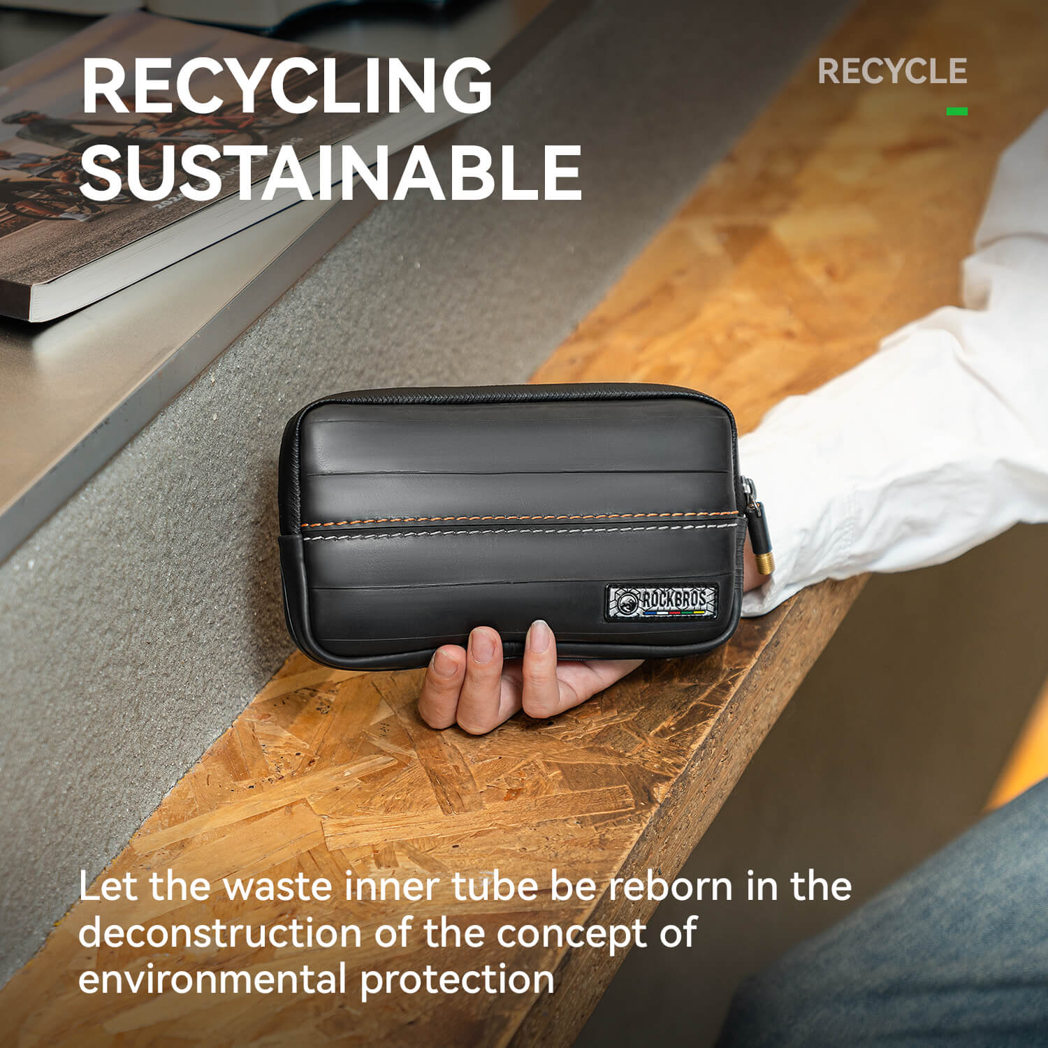 ROAD TO SKY Recycled Tire Bike Wallet - 0.4L