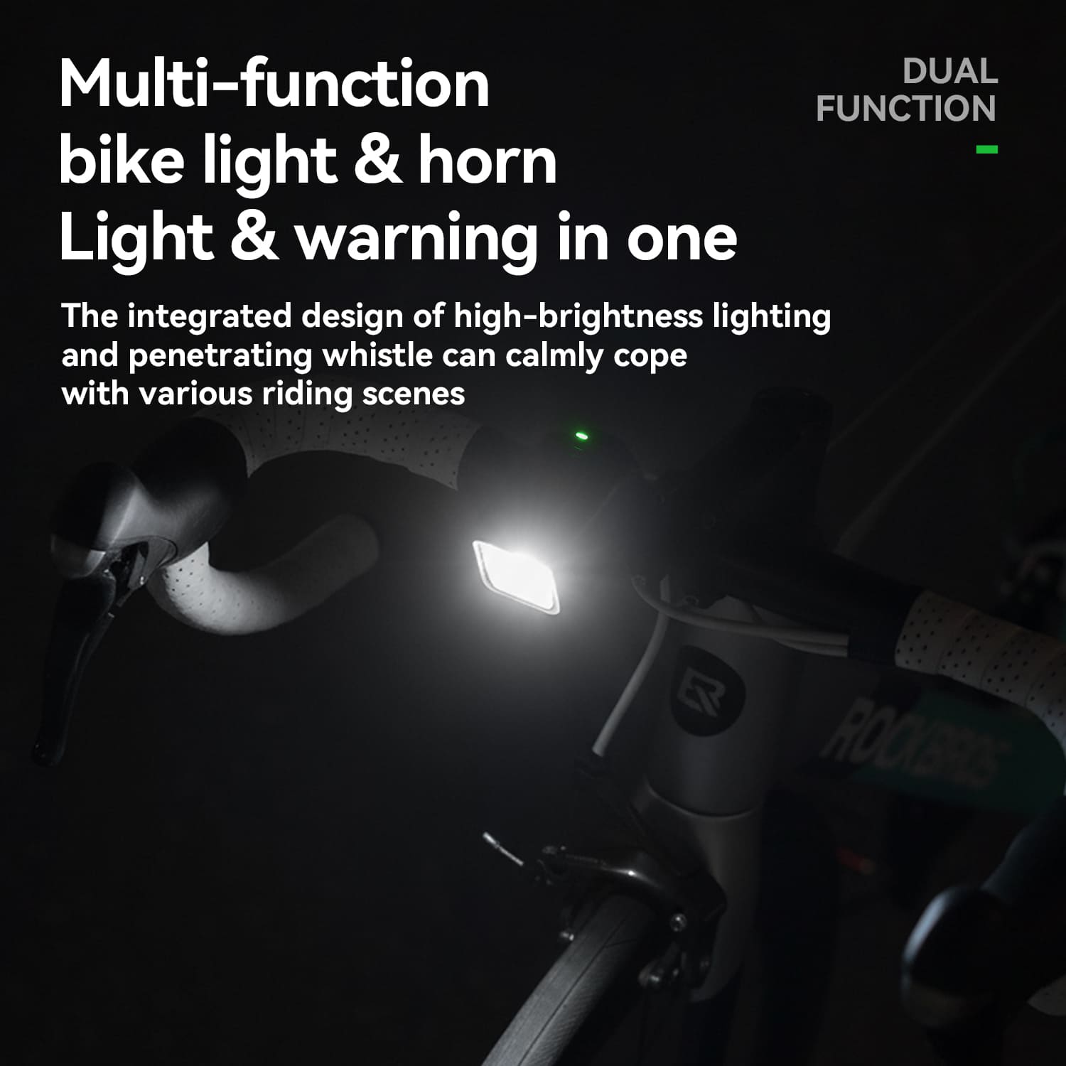 2-in-1 Bike Horn & Front Light -  450lm