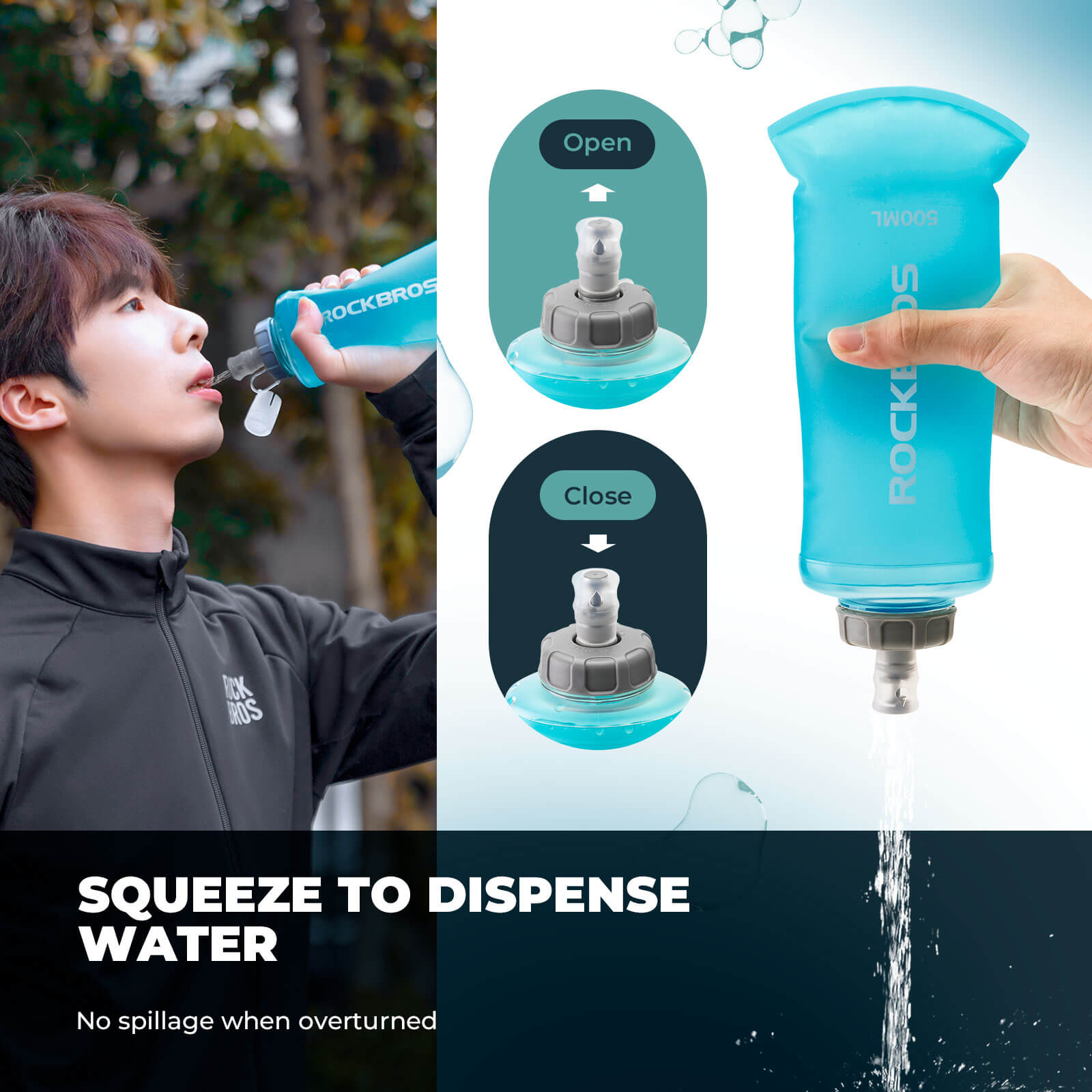 500ml Collapsible Water Bottle for Outdoor Use