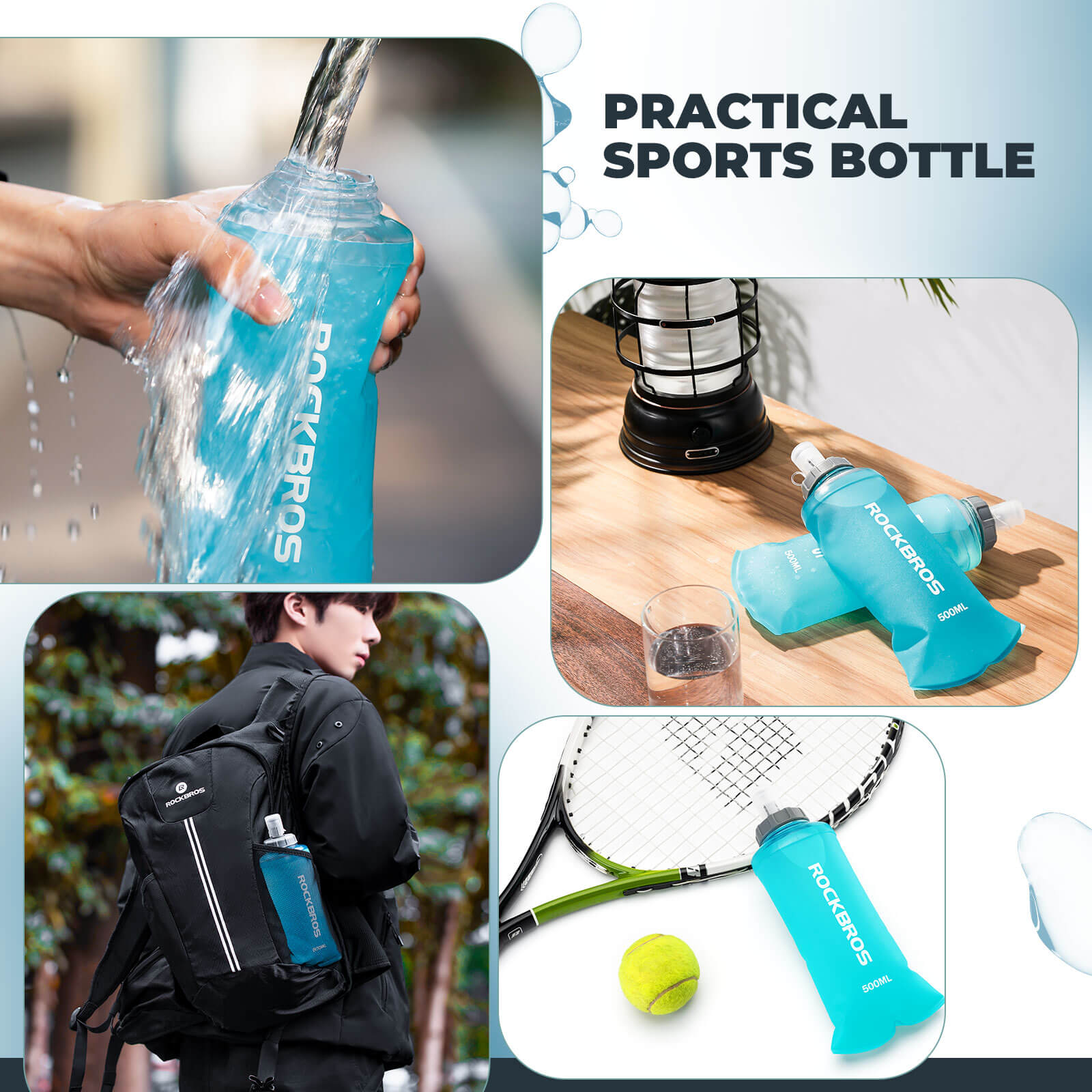 500ml Collapsible Water Bottle for Outdoor Use