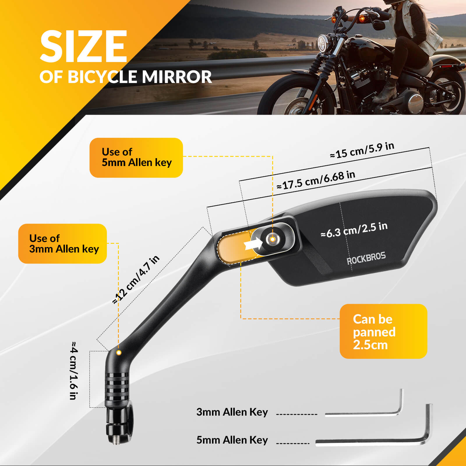 Adjustable Bike Handlebar Mirror