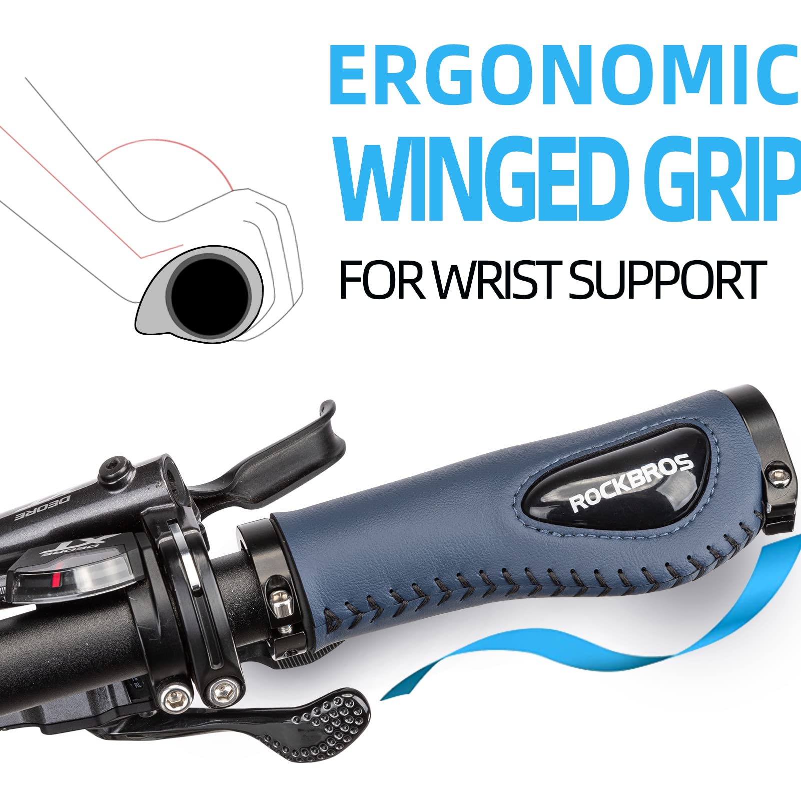Bike Handle Grips Ergonomics Design Soft Gel Dual Lock