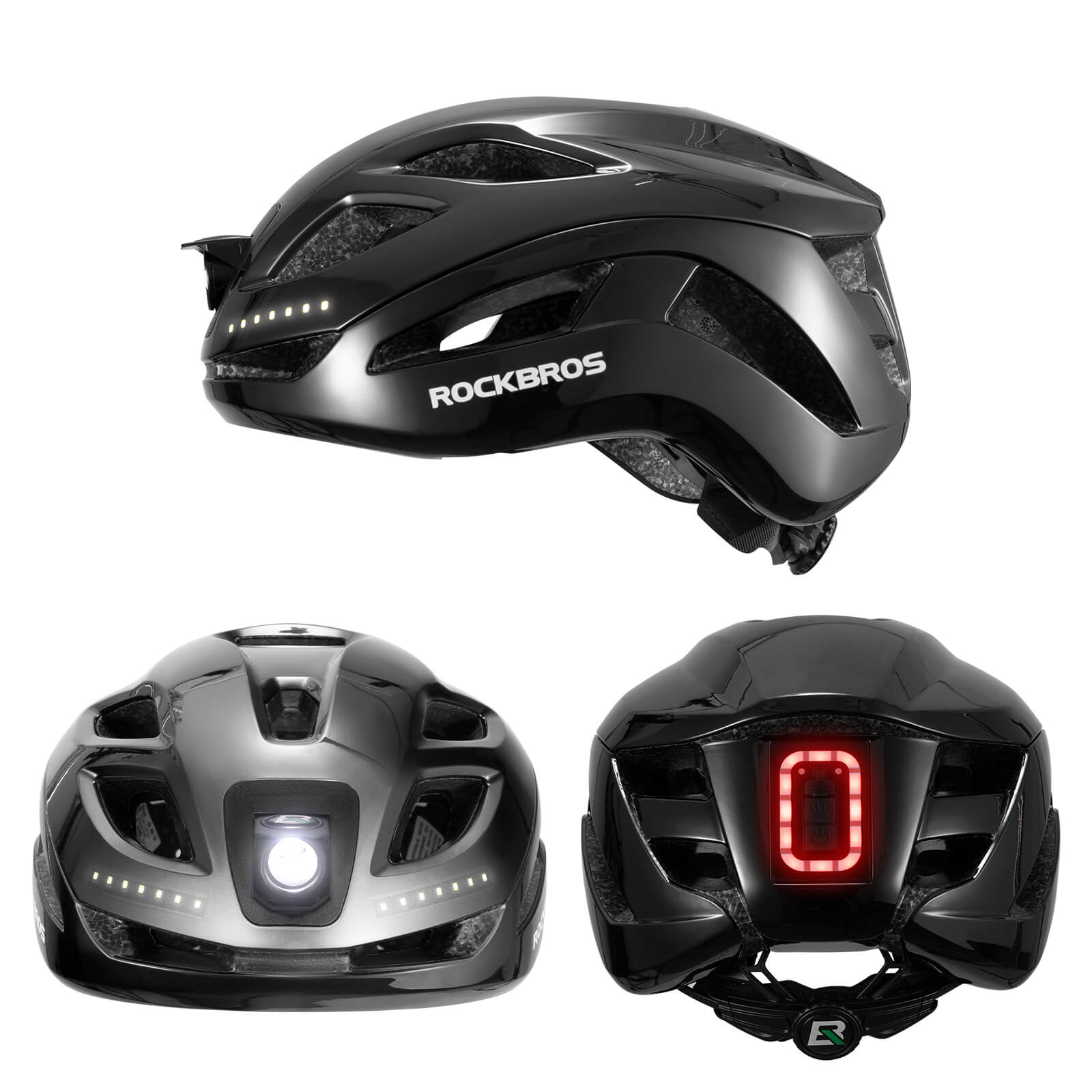 Bike Helmet with LED Front and Rear Light