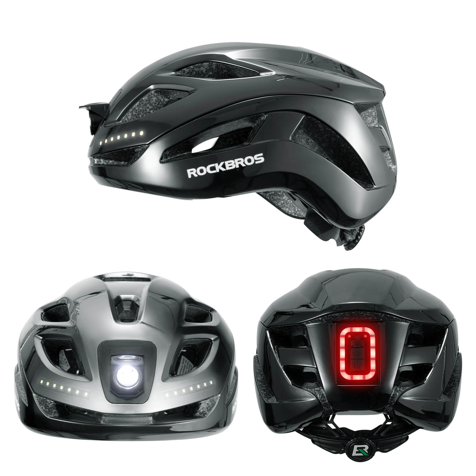 Bike Helmet with LED Front and Rear Light
