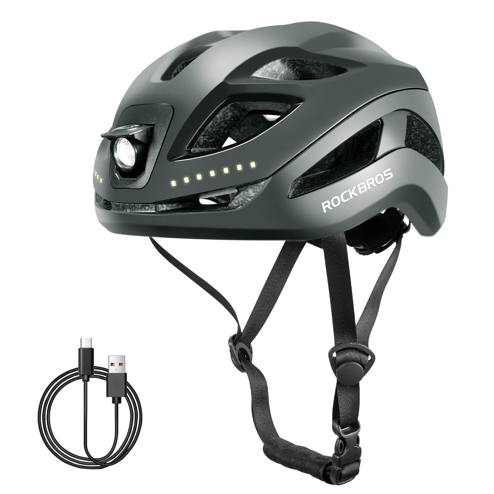 Bike Helmet with LED Front and Rear Light