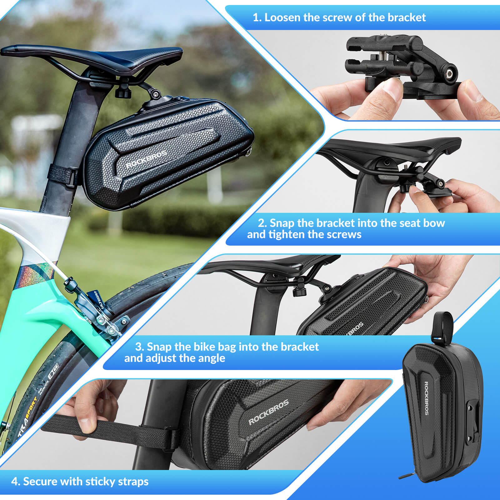 Bike Saddle Bag Hard Shell 1.7L