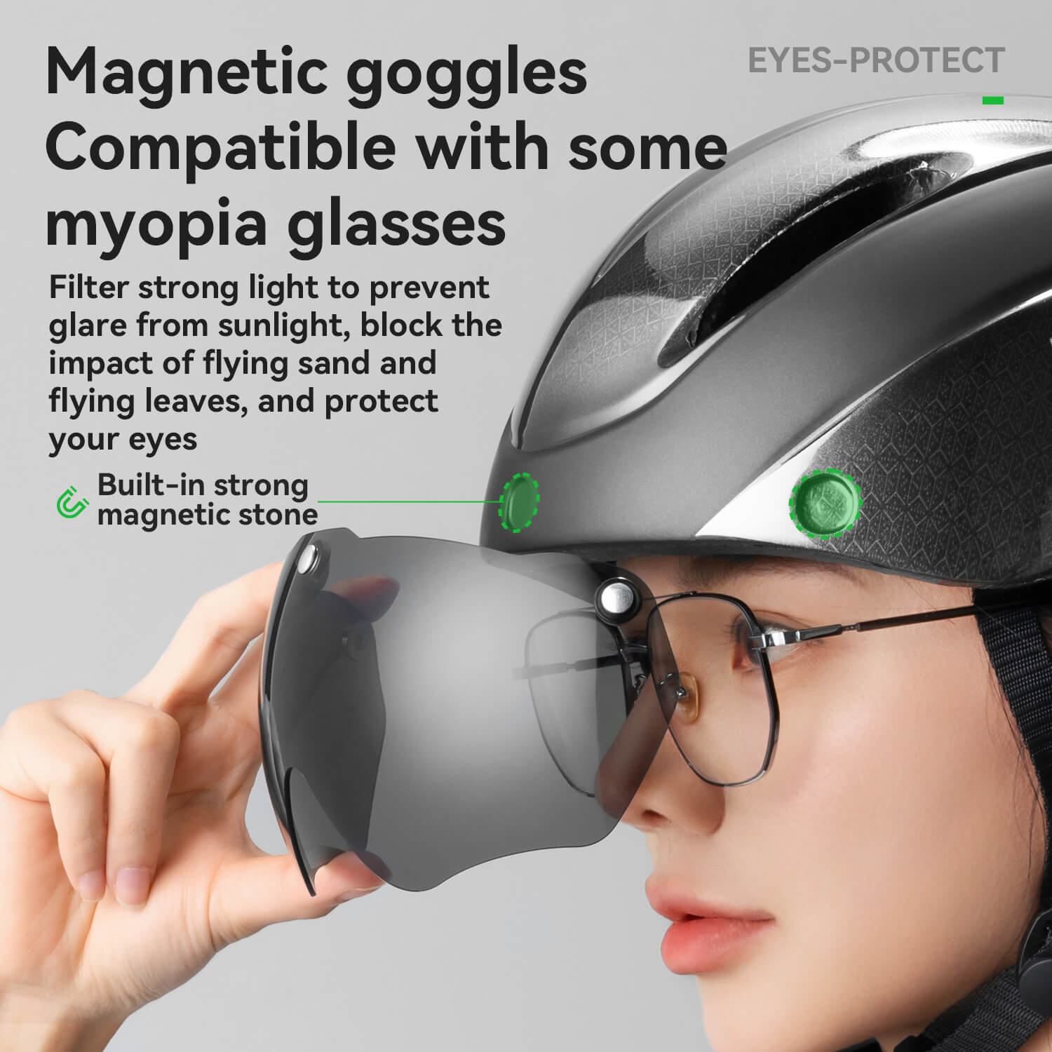 Trussier Magnetic Goggles Bike Helmet