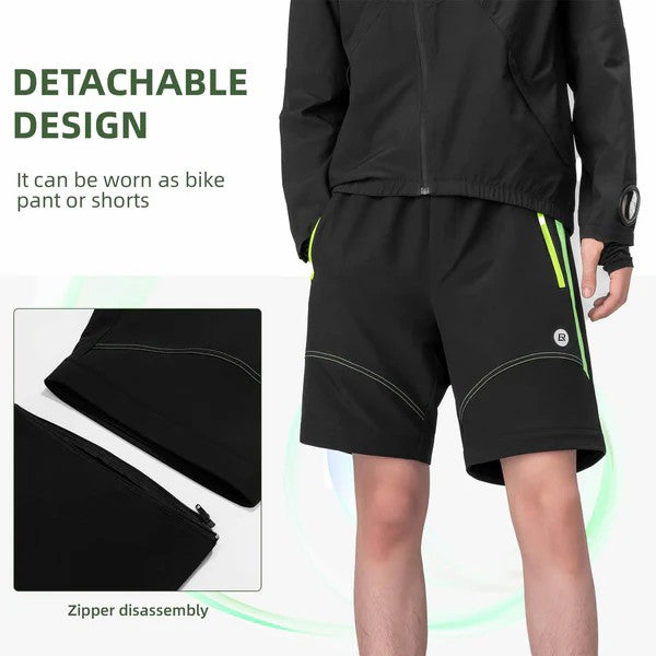 Men's 3-in-1 Convertible Cycling Pants With Padded