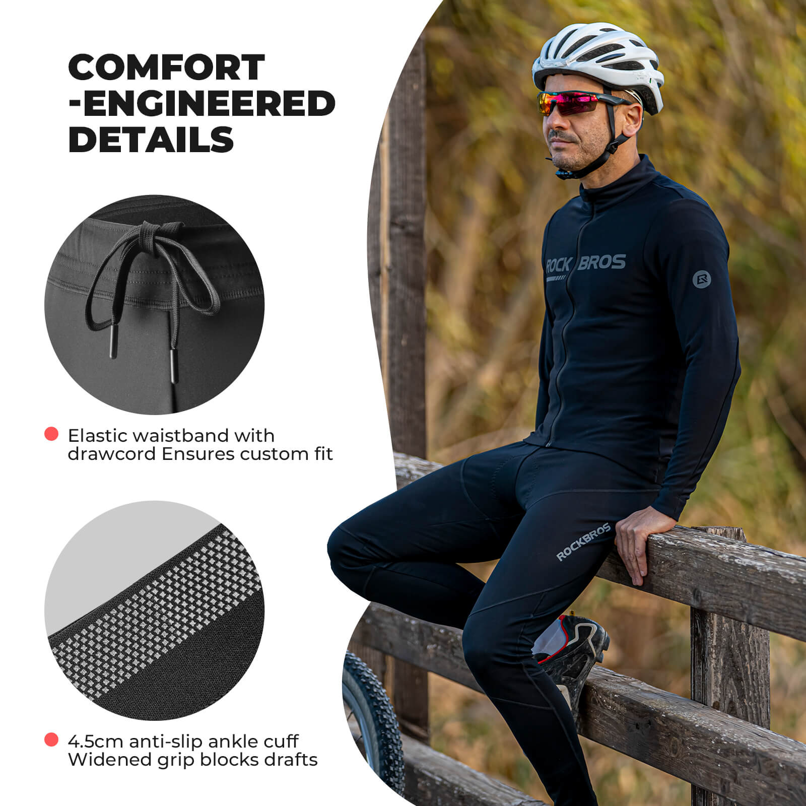 Men's Winter Cycling Tights with 4D Padded Seat