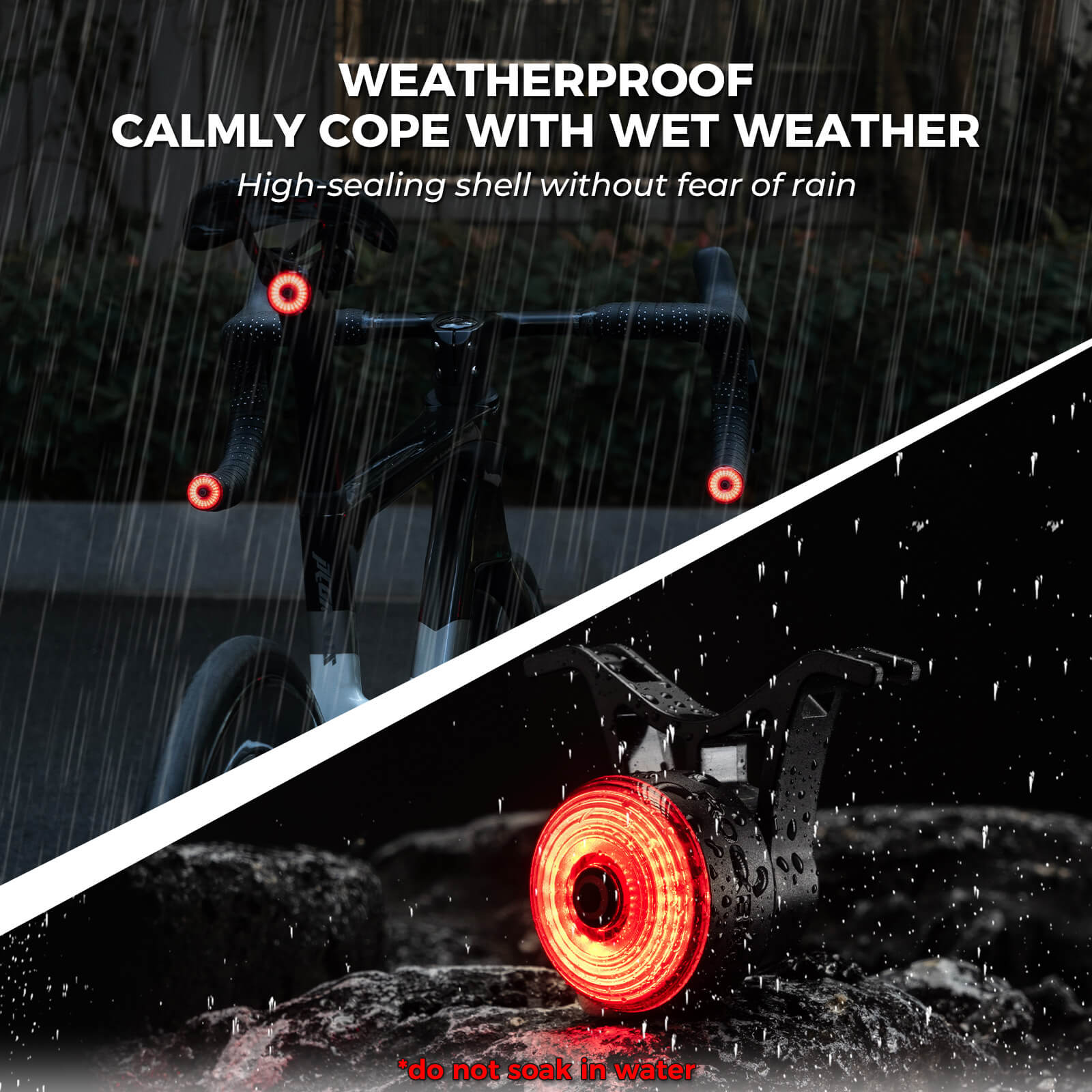 ROCKBROS R0 Smart Bike Rear & Handlebar End Light - Waterproof