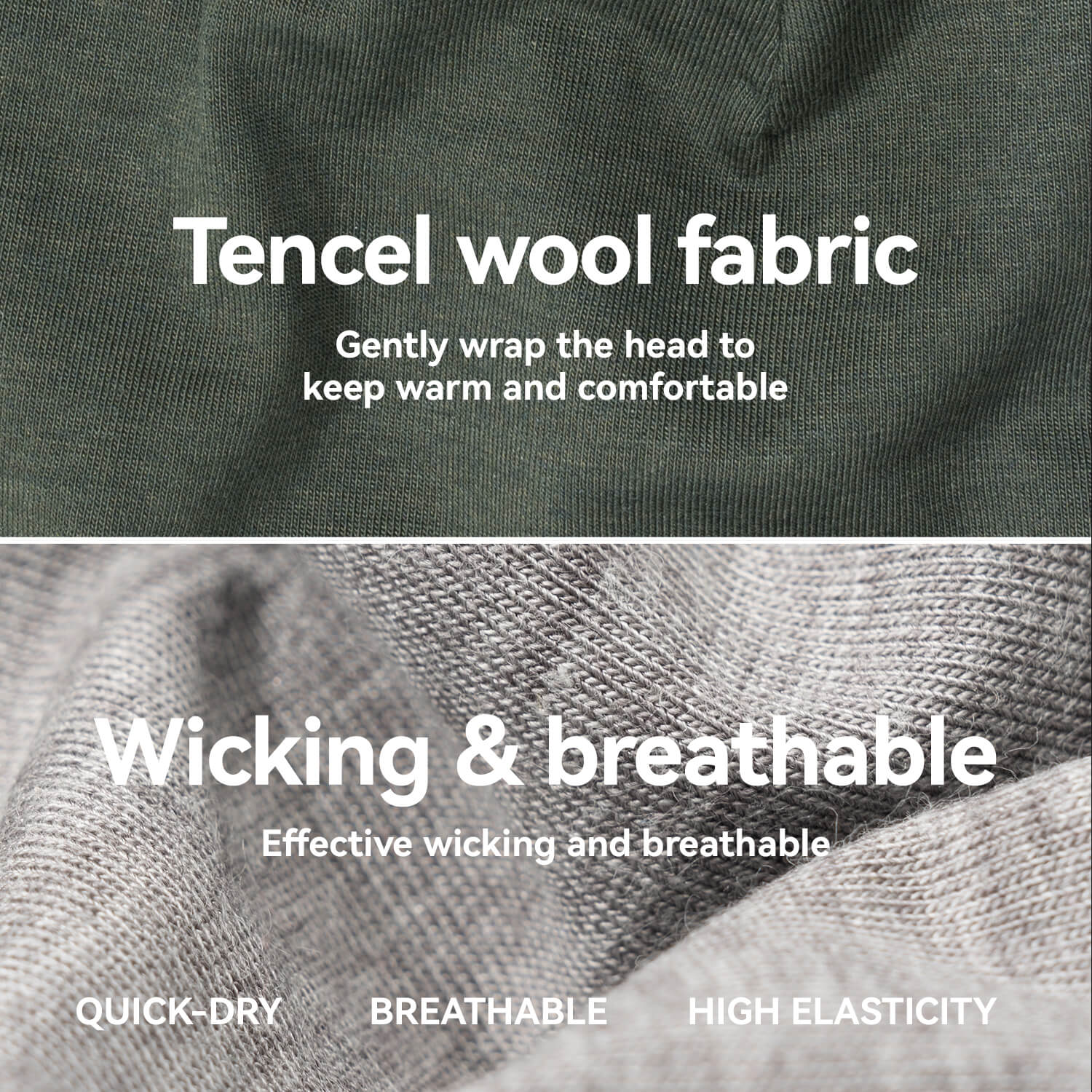 Tencel Merino Wool Thermal Skull Cap