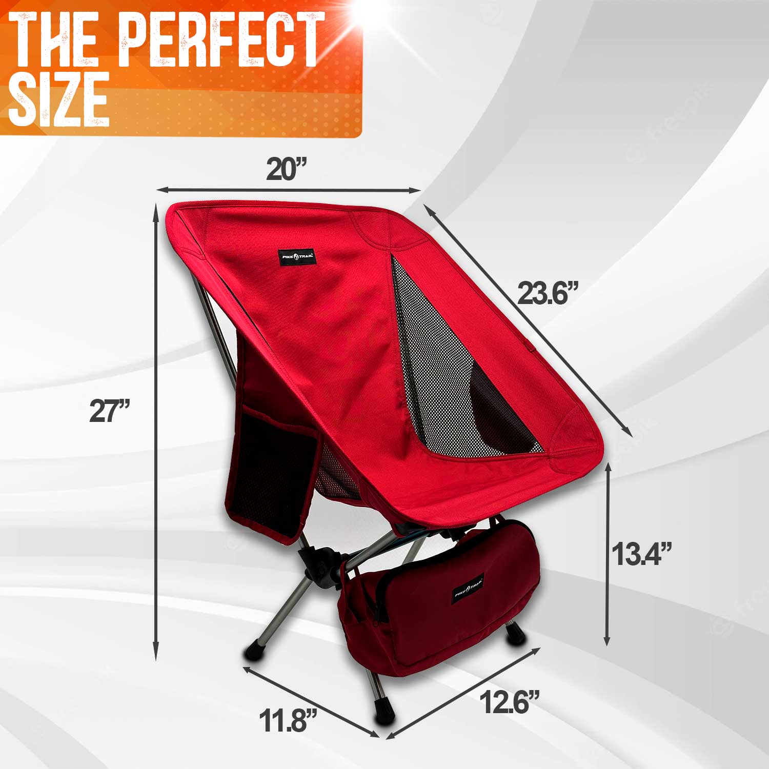 Pike Trail Ultralight Compact Camping Chair — packable backpacking chair for camping, tailgates, festivals, and the beach, product photo 12