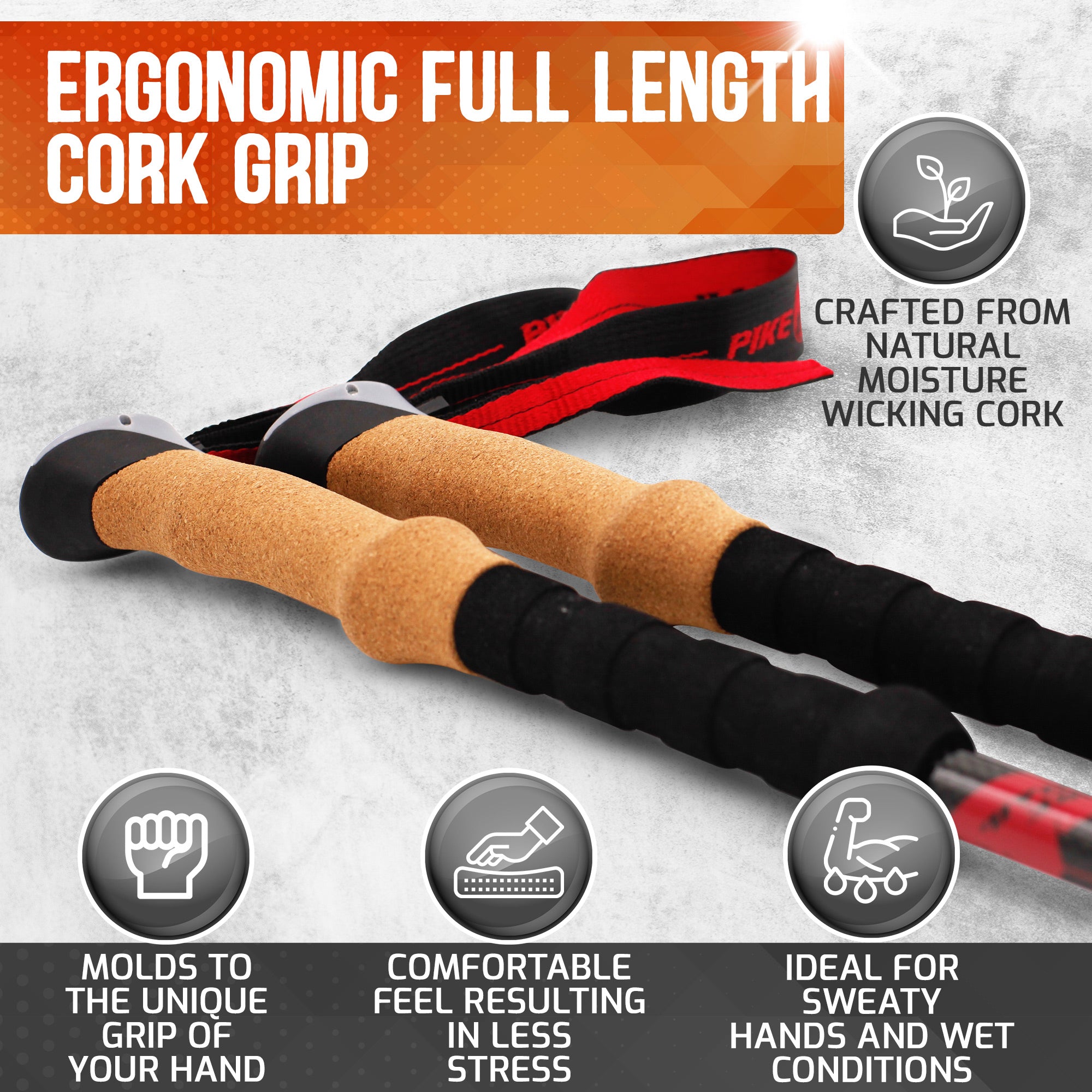 Pike Trail Carbon Fiber Trekking Poles — lightweight adjustable hiking poles, product photo 4