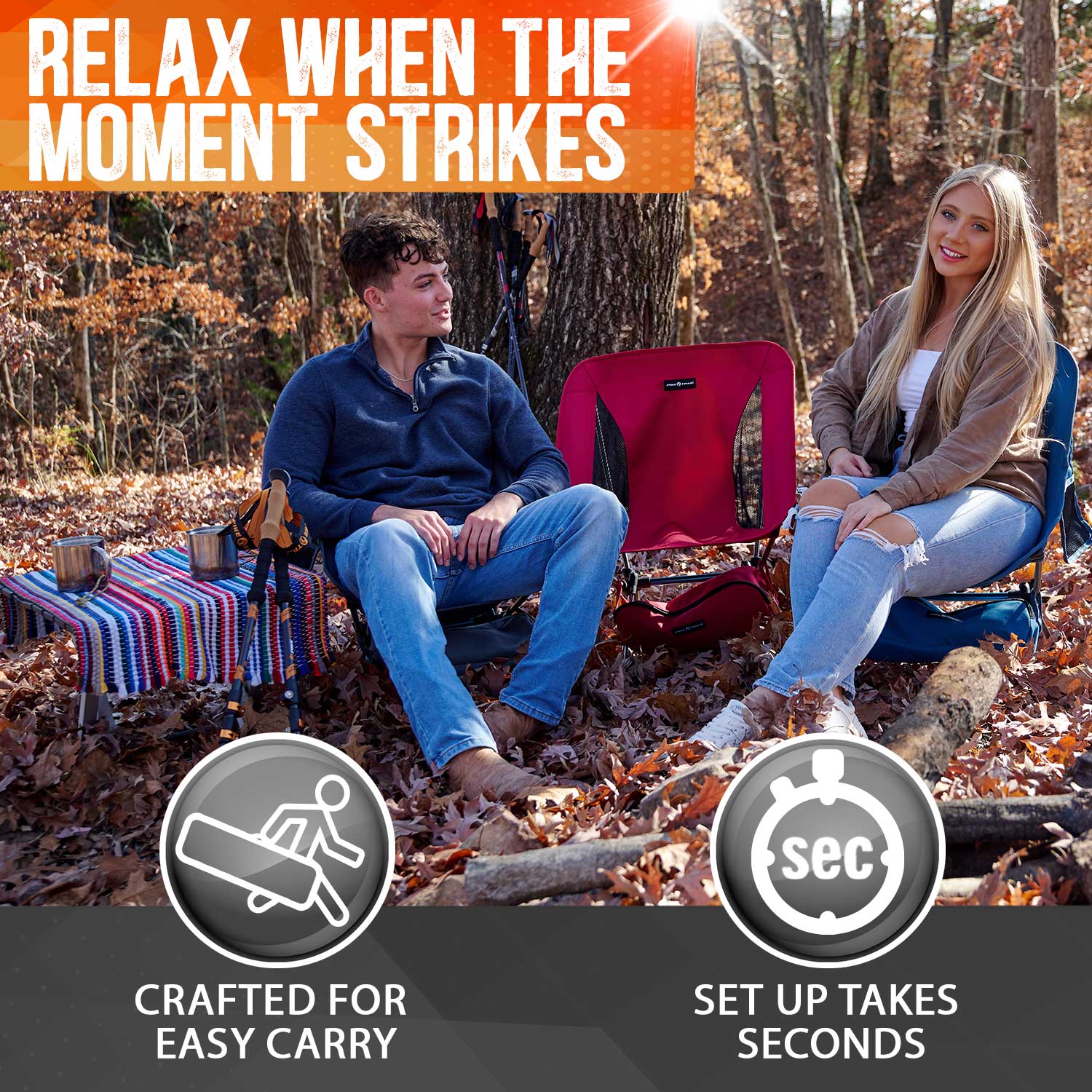 Pike Trail Ultralight Compact Outdoor Camping Tailgate Festival Beach Chair — product photo 18