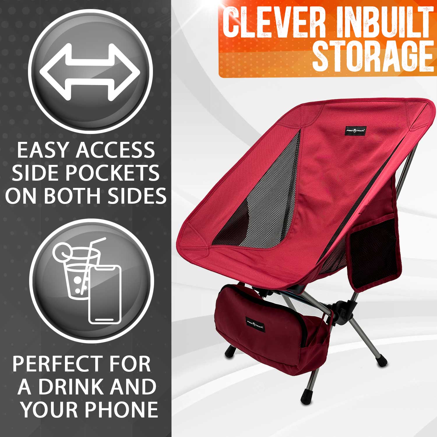 Pike Trail Ultralight Compact Outdoor Camping Tailgate Festival Beach Chair — product photo 14
