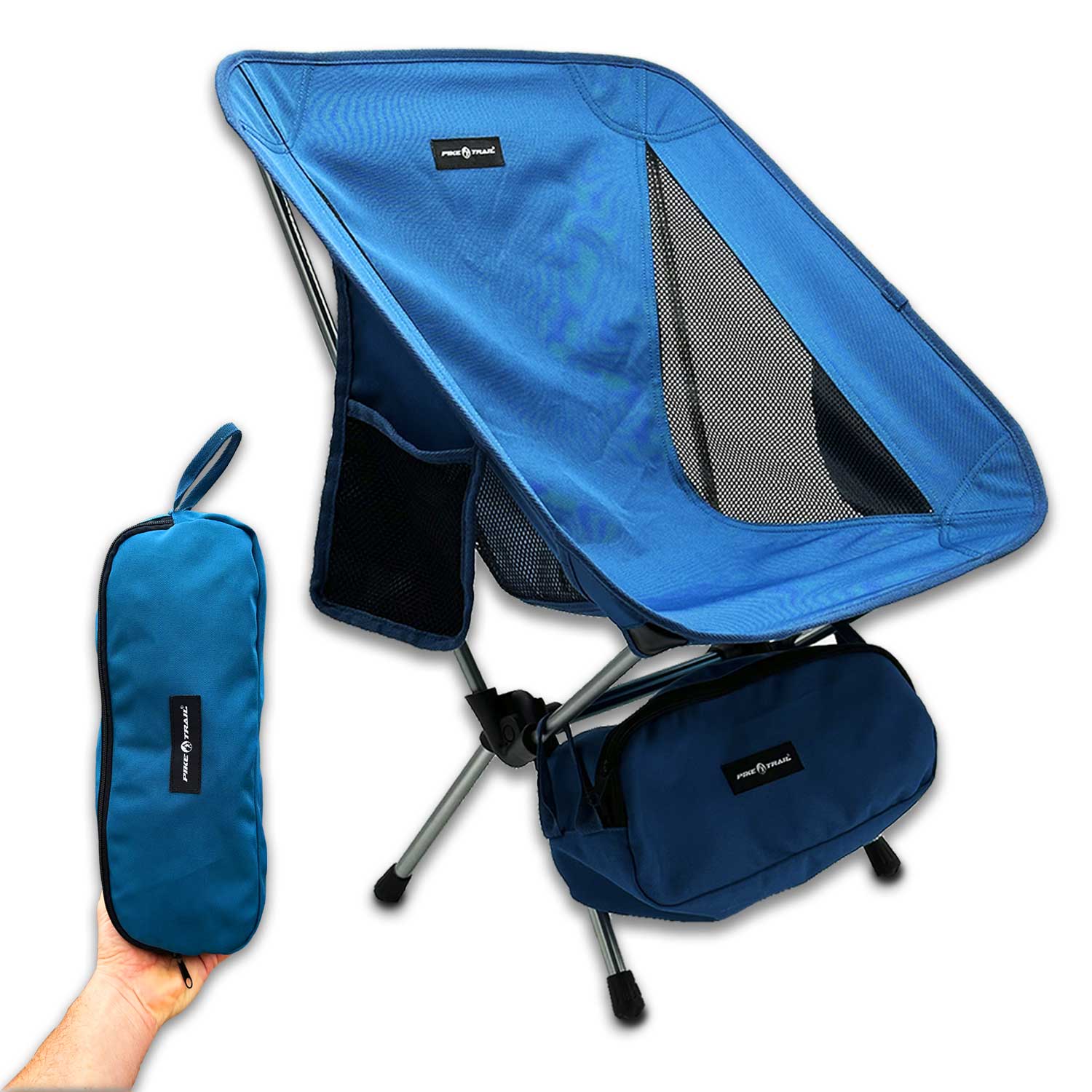 Pike Trail Ultralight Compact Camping Chair in yellow-green with packable carry bag